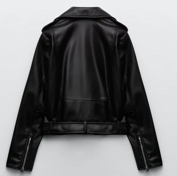 ZARA Faux leather jacket 😍 👌 ✨️ 😎New with tags 👌 😎 - Picture 5 of 9